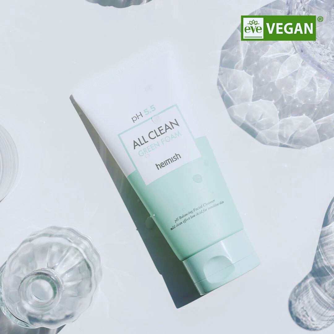 All Clean Green Foam 150ml HEIMISH – Limpiador Facial Vegano para Piel Sensible