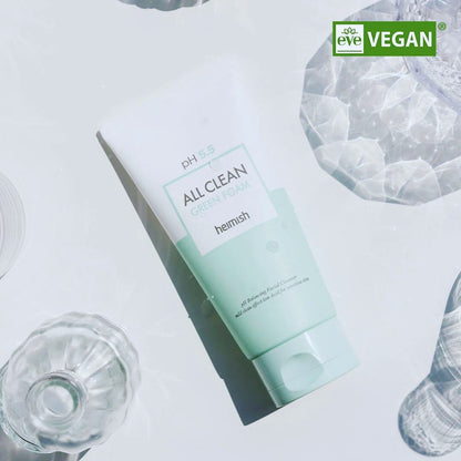 All Clean Green Foam 150ml HEIMISH – Limpiador Facial Vegano para Piel Sensible